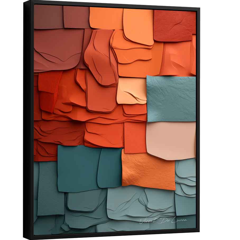 Quadro Abstrato Recortes de Texturas