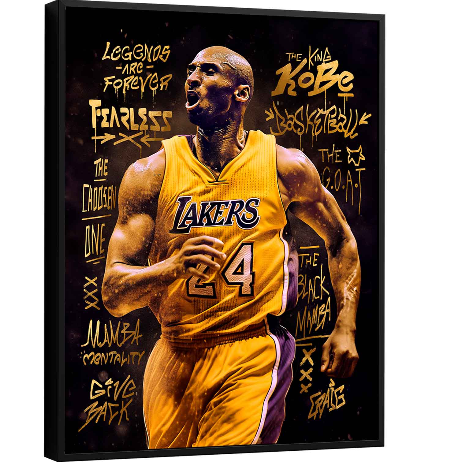 Quadro Kobe Bryant Grafite CRAIG