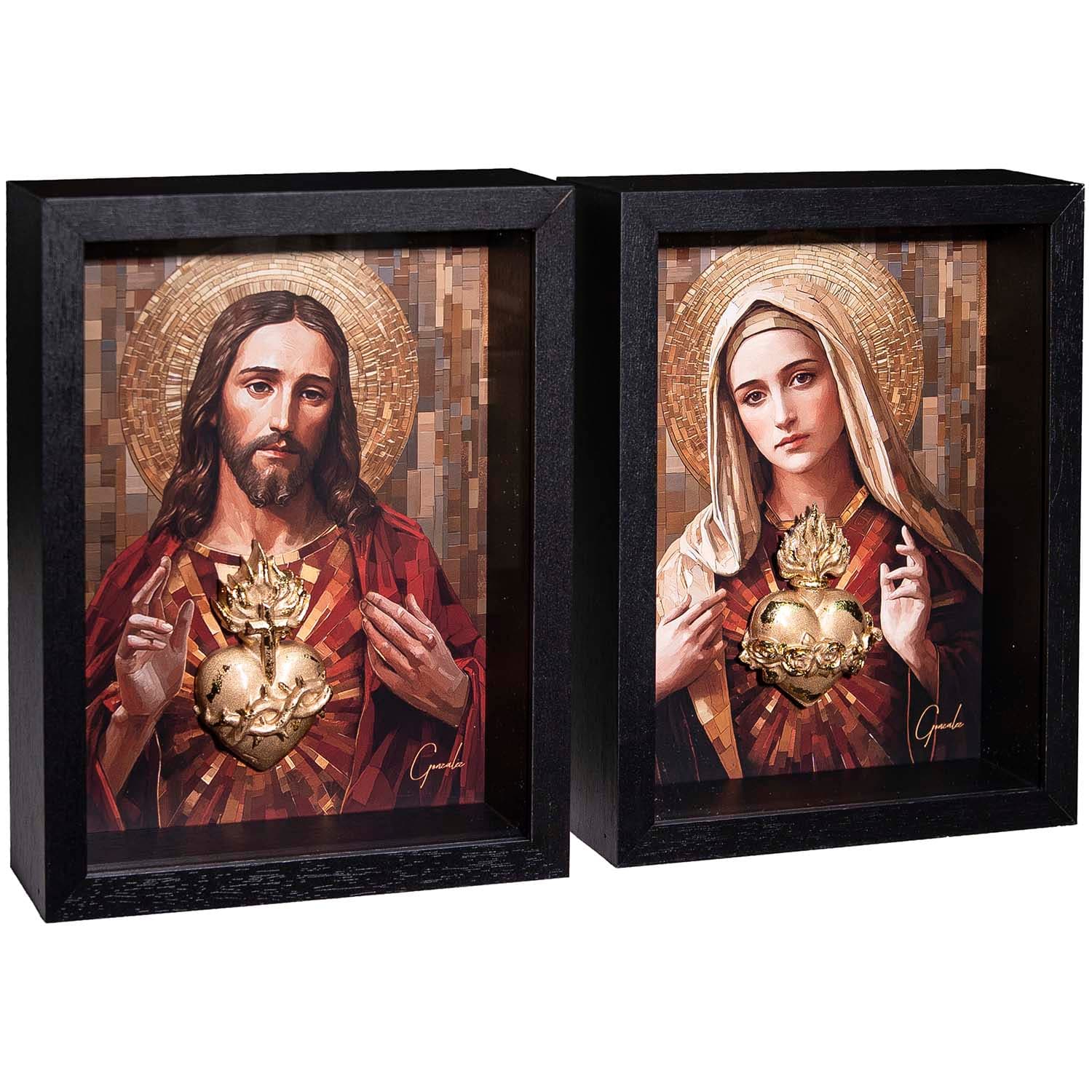 Os Sagrados Corações de Jesus e Maria 2 peças